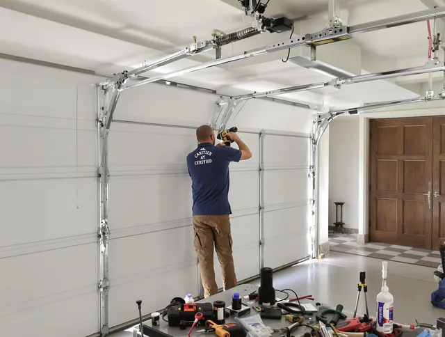 West Warwick Garage Door Repair certified technician performing precision garage door repair in West Warwick